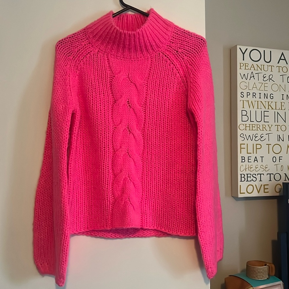 Aqua hot pink sweater size XS NWT